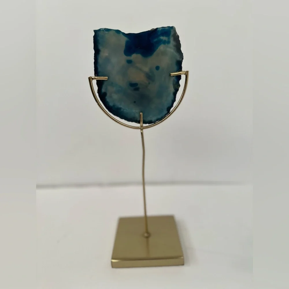 Z Gallerie Faux Agate Tea Candle Holder Decorative 12.5 Inches Tall